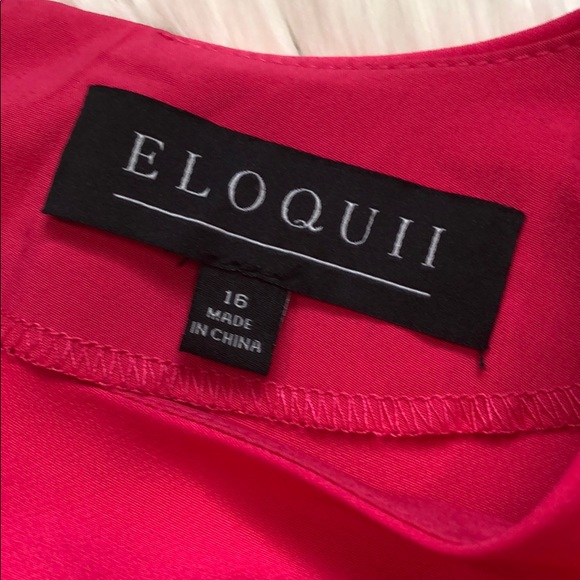 NWT Eloquii Cross Front Hot Pink Shift Dress - Picture 3 of 11